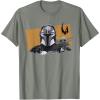 image:imageThe Mandalorian And Grogu Watercolor Duo Mudhorn Clan Of Two TShirtOlive Heather