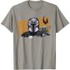 image:imageThe Mandalorian And Grogu Watercolor Duo Mudhorn Clan Of Two TShirtSlate Grey