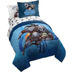 image:imageJay Franco Kids Comforter Set Includes Sheets and Pillow Covers  Soft and Cozy Bed Set for Stylish Room Decor Official Licensed Bedding Blue  The Mandalorian 7 Piece QueenBlue  the Mandalorian