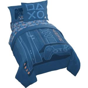 image:imageJay Franco Kids Comforter Set Includes Sheets and Pillow Covers  Soft and Cozy Bed Set for Stylish Room Decor Official Licensed Bedding Blue  The Mandalorian 7 Piece QueenBlue  Playstation