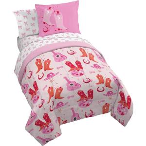 image:imageJay Franco Kids Comforter Set Includes Sheets and Pillow Covers  Soft and Cozy Bed Set for Stylish Room Decor Official Licensed Bedding Blue  The Mandalorian 7 Piece QueenPink  Cowgirl