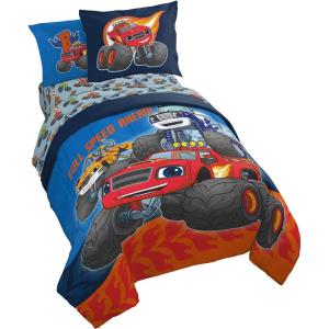 image:imageJay Franco Kids Comforter Set Includes Sheets and Pillow Covers  Soft and Cozy Bed Set for Stylish Room Decor Official Licensed Bedding Blue  The Mandalorian 7 Piece QueenBlue  Blaze  the Monster Machines