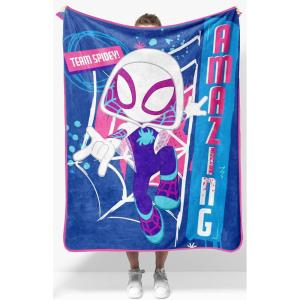 image:imageJay Franco Kids Plush Throw Blanket  Soft amp Cozy Fleece Throw for Bedroom amp Couch Dcor Official Licensed Product Blue  The Mandalorian 40x50  Travel BlanketBlue  Ghost Spider