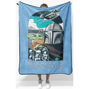 image:imageJay Franco Kids Plush Throw Blanket  Soft amp Cozy Fleece Throw for Bedroom amp Couch Dcor Official Licensed Product Blue  The Mandalorian 40x50  Travel BlanketBlue  the Mandalorian
