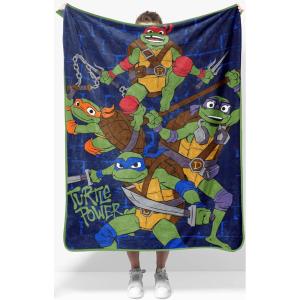 image:imageJay Franco Kids Plush Throw Blanket  Soft amp Cozy Fleece Throw for Bedroom amp Couch Dcor Official Licensed Product Blue  The Mandalorian 40x50  Travel BlanketBlue  Teenage Mutant Ninja Turtles