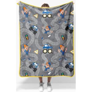 image:imageJay Franco Kids Plush Throw Blanket  Soft amp Cozy Fleece Throw for Bedroom amp Couch Dcor Official Licensed Product Blue  The Mandalorian 40x50  Travel BlanketGray  Blippi