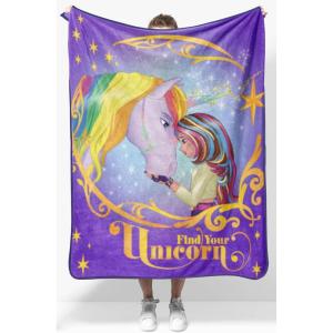 image:imageJay Franco Kids Plush Throw Blanket  Soft amp Cozy Fleece Throw for Bedroom amp Couch Dcor Official Licensed Product Blue  The Mandalorian 40x50  Travel BlanketPurple  Unicorn Academy