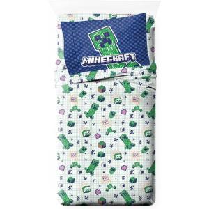 image:imageJay Franco Kids Sheet Set with Fitted Flat Sheets amp Pillow Cover  UltraSoft Bedding with Pillowcase for Room Decor White  The Mandalorian 4 Piece QueenMulti  Minecraft
