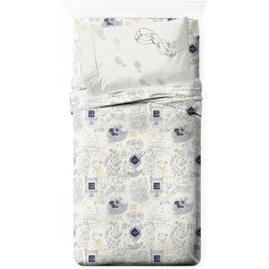 image:imageJay Franco Kids Sheet Set with Fitted Flat Sheets amp Pillow Cover  UltraSoft Bedding with Pillowcase for Room Decor White  The Mandalorian 4 Piece QueenBeige  Harry Potter
