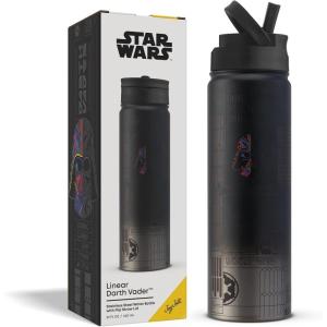 image:imageJoyJolt Star Wars Linear R2D2 Stainless Steel Water Bottle with Flip Straw Lid 22 oz Vacuum Insulated Water Bottle BPAFree Tumbler for Sports and Travel Star Wars GiftsDarth Vader