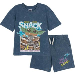 image:imageSTAR WARS The Mandalorian TShirt and French Terry Shorts Outfit Set Infant to Big Kid Sizes 12 Months  1820Steel Slate Blue