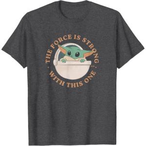 image:imageStar Wars Grogu The Force is Strong With This One TShirtDark Heather Grey