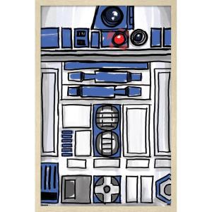 image:imageStar Wars Kids Sketch  R2D2 Character Illustration Wall Poster 34L x 224W Premium Unframed VersionBlonde Framed Version