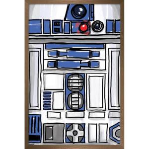 image:imageStar Wars Kids Sketch  R2D2 Character Illustration Wall Poster 34L x 224W Premium Unframed VersionBronze Framed Version