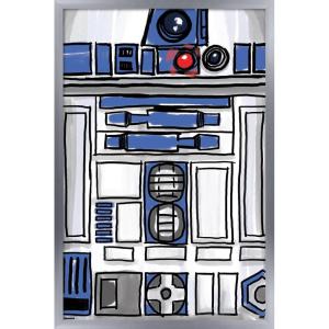 image:imageStar Wars Kids Sketch  R2D2 Character Illustration Wall Poster 34L x 224W Premium Unframed VersionSilver Framed Version