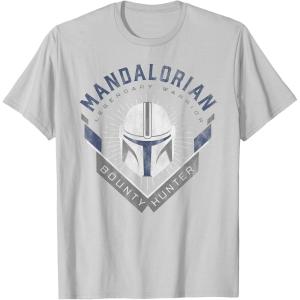 image:imageStar Wars The Mandalorian Legendary Warrior Bounty Hunter TShirtSilver Grey