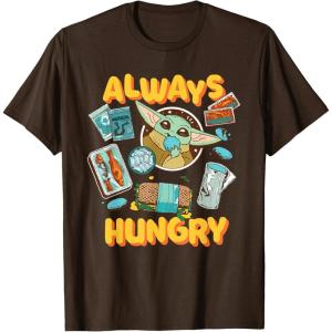 image:imageStar Wars The Mandalorian and Grogu Always Hungry Snacks TShirtBrown