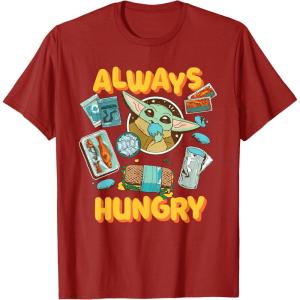 image:imageStar Wars The Mandalorian and Grogu Always Hungry Snacks TShirtCranberry Red