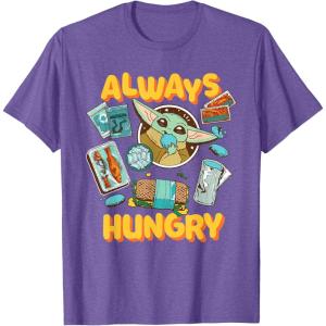 image:imageStar Wars The Mandalorian and Grogu Always Hungry Snacks TShirtPurple Heather