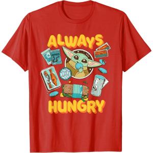 image:imageStar Wars The Mandalorian and Grogu Always Hungry Snacks TShirtRed