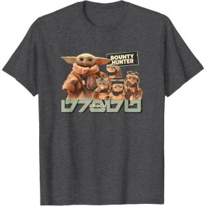 image:imageStar Wars The Mandalorian and Grogu Bounty Hunter Vintage TShirtDark Heather Grey