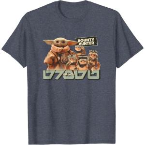image:imageStar Wars The Mandalorian and Grogu Bounty Hunter Vintage TShirtHeather Blue