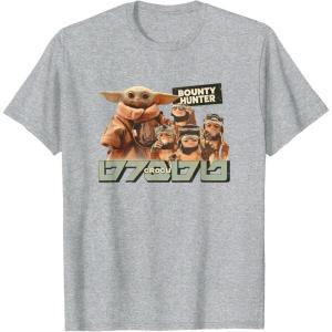 image:imageStar Wars The Mandalorian and Grogu Bounty Hunter Vintage TShirtHeather Grey