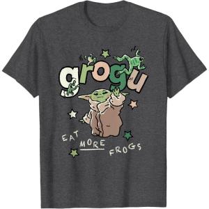 image:imageStar Wars The Mandalorian and Grogu Eat More Frogs Sketch TShirtDark Heather Grey