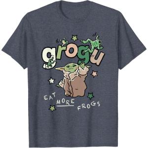image:imageStar Wars The Mandalorian and Grogu Eat More Frogs Sketch TShirtHeather Blue