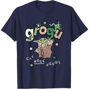 image:imageStar Wars The Mandalorian and Grogu Eat More Frogs Sketch TShirtNavy Blue