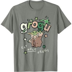 image:imageStar Wars The Mandalorian and Grogu Eat More Frogs Sketch TShirtOlive Heather
