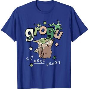 image:imageStar Wars The Mandalorian and Grogu Eat More Frogs Sketch TShirtRoyal Blue