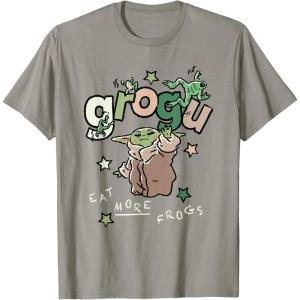 image:imageStar Wars The Mandalorian and Grogu Eat More Frogs Sketch TShirtSlate Grey