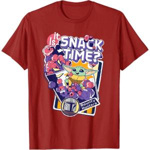 image:imageStar Wars The Mandalorian and Grogu Is It Snack Time TShirtCranberry Red