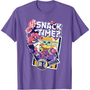 image:imageStar Wars The Mandalorian and Grogu Is It Snack Time TShirtPurple Heather