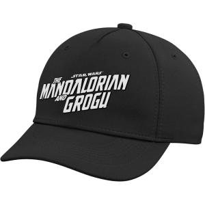 image:imageStar Wars The Mandalorian and Grogu Official BampW Movie Logo Adjustable Printed Baseball HatBlack