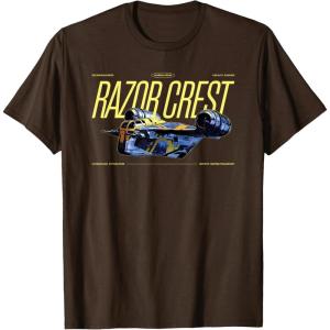 image:imageStar Wars The Mandalorian and Grogu Razor Crest Ship Vintage TShirtBrown
