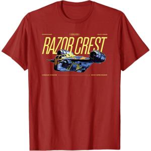 image:imageStar Wars The Mandalorian and Grogu Razor Crest Ship Vintage TShirtCranberry Red