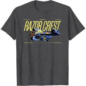 image:imageStar Wars The Mandalorian and Grogu Razor Crest Ship Vintage TShirtDark Heather Grey