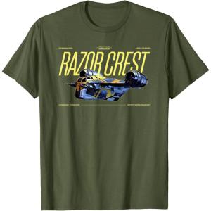 image:imageStar Wars The Mandalorian and Grogu Razor Crest Ship Vintage TShirtOlive Green