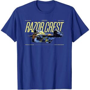 image:imageStar Wars The Mandalorian and Grogu Razor Crest Ship Vintage TShirtRoyal Blue