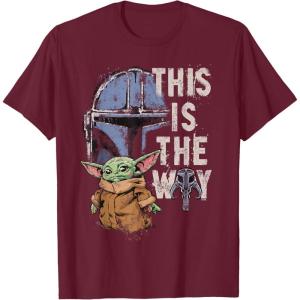 image:imageStar Wars The Mandalorian and Grogu This is the Way Graphic TShirtBurgundy
