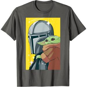image:imageThe Mandalorian And Grogu Comic Art Style Side Portraits TShirtAsphalt Grey