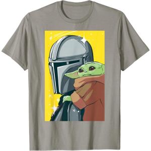 image:imageThe Mandalorian And Grogu Comic Art Style Side Portraits TShirtSlate Grey