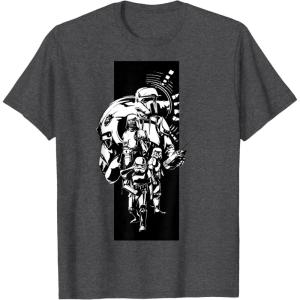 image:imageThe Mandalorian And Grogu Imperial Stormtroopers Stencil Art TShirtDark Heather Grey