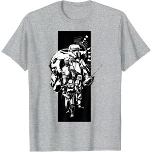 image:imageThe Mandalorian And Grogu Imperial Stormtroopers Stencil Art TShirtHeather Grey