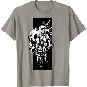 image:imageThe Mandalorian And Grogu Imperial Stormtroopers Stencil Art TShirtSlate Grey