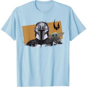 image:imageThe Mandalorian And Grogu Watercolor Duo Mudhorn Clan Of Two TShirtBaby Blue