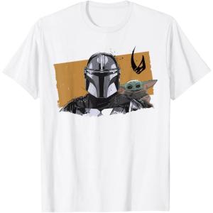image:imageThe Mandalorian And Grogu Watercolor Duo Mudhorn Clan Of Two TShirtWhite