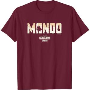 image:imageThe Mandalorian and Grogu  Bold Mando Silhouette TShirtBurgundy